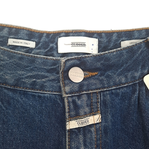 Free People CLOSED Nolin Relaxed Fit Distressed Blue Jeans Wide-Leg Italy Sz 31 - Picture 14 of 16